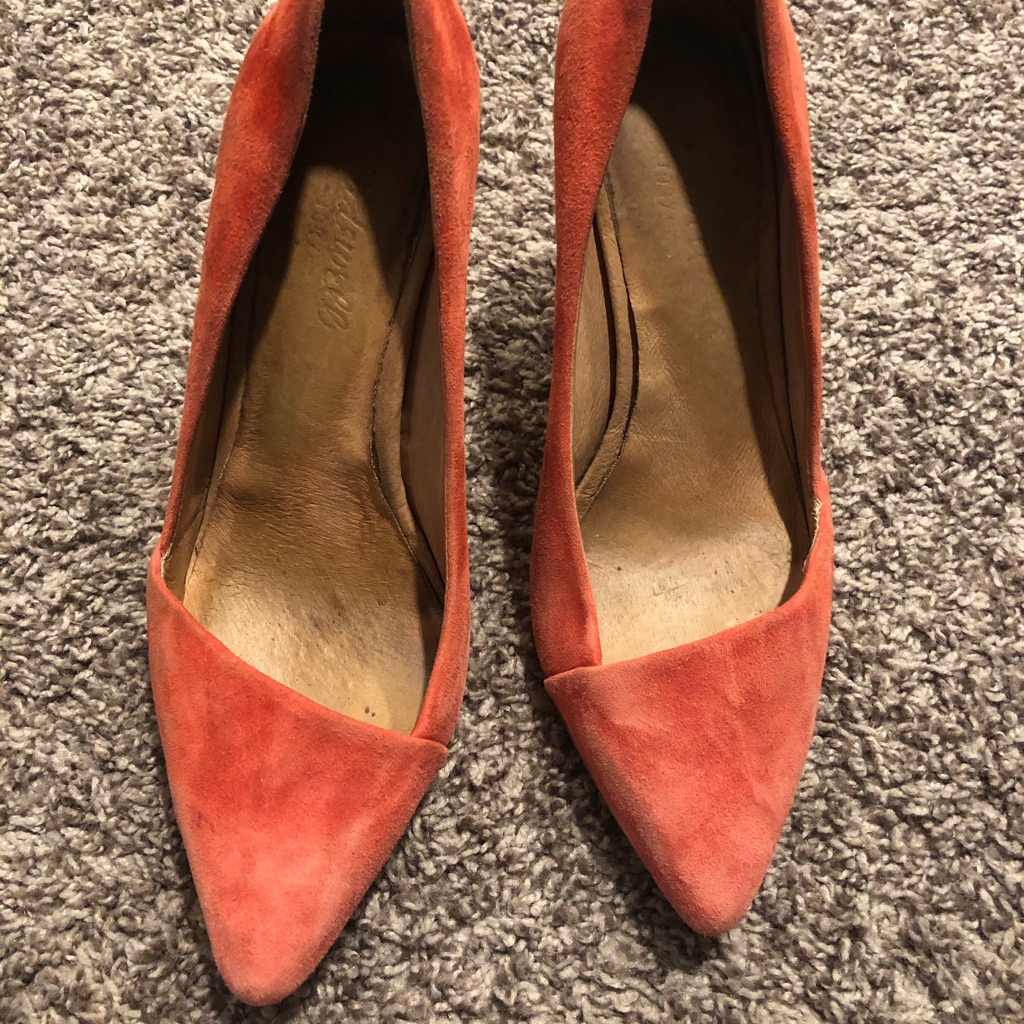 Madewell Mira Red Suede Heels
